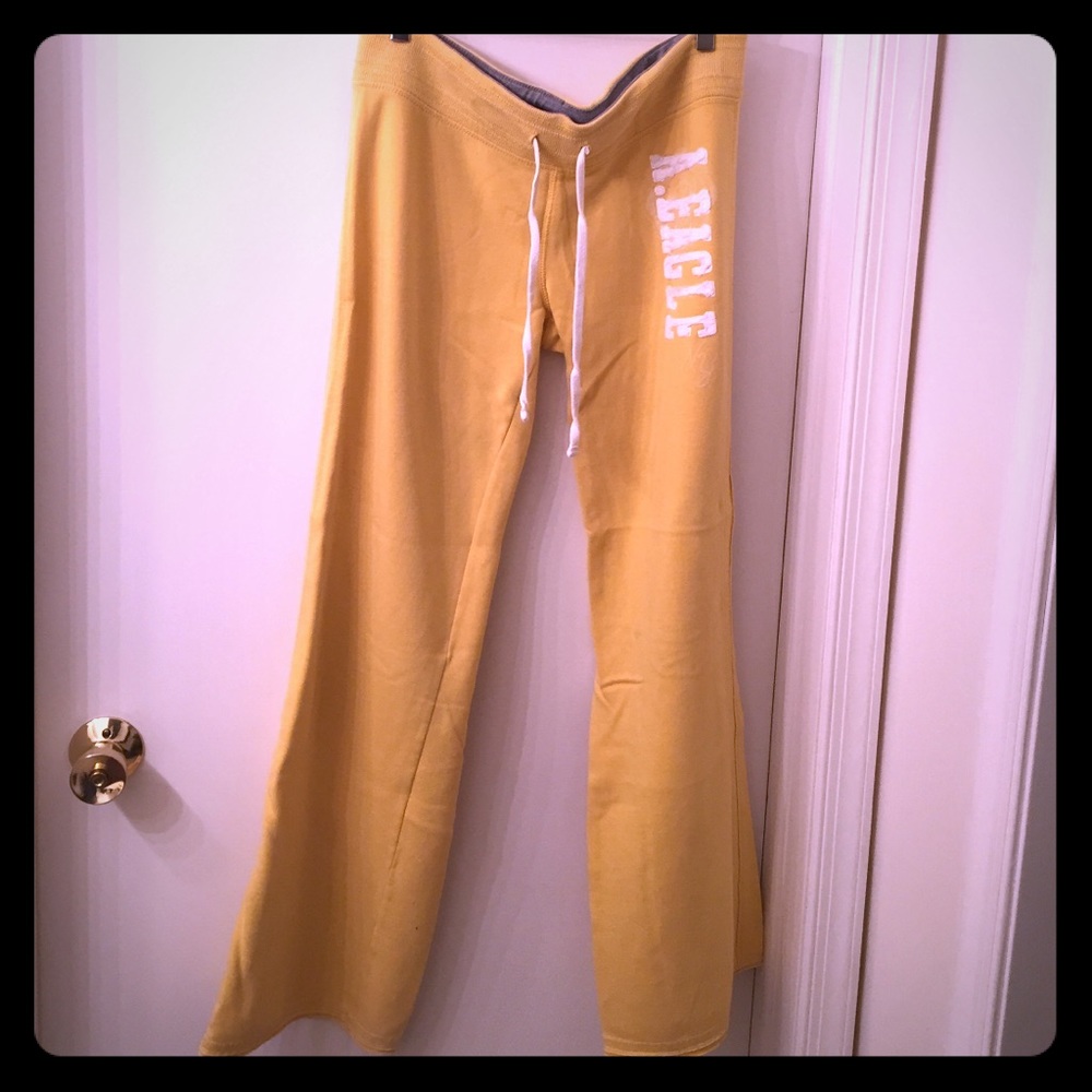 American Eagle Yellow Drawstring Sweat Pants - SzL